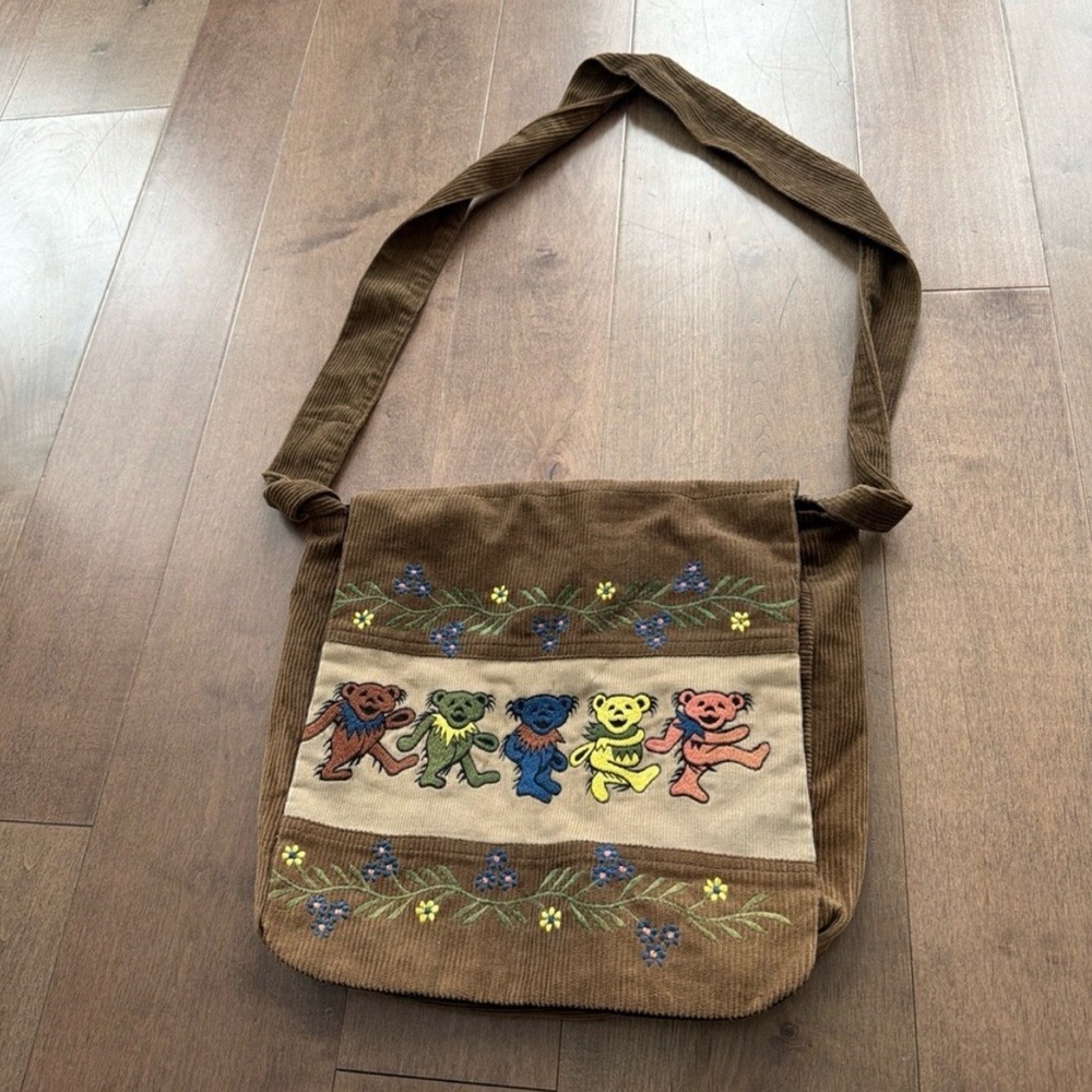Brown Corduroy Shoulder Grateful Dead Bag